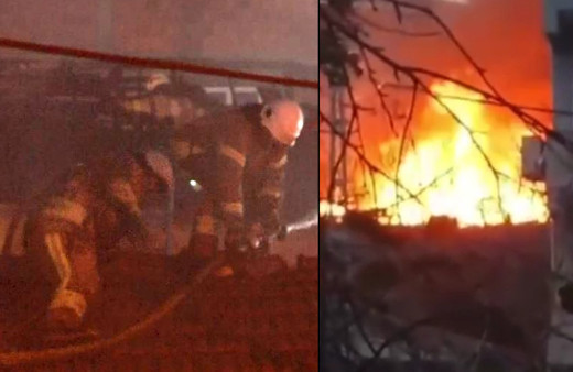 Sarıyer'de yangında itfaiye eri ölümden döndü! O anlar kameraya yansıdı