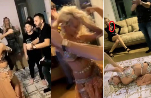 Bursa'da dansözlü yılbaşı eğlencesini sosyal medyadan canlı yayınla paylaştılar