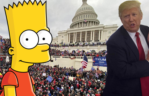Simpsonslar ABD Kongre baskını bildi dünya şaşkına döndü! Trump'ın ölüm kehaneti olay oldu