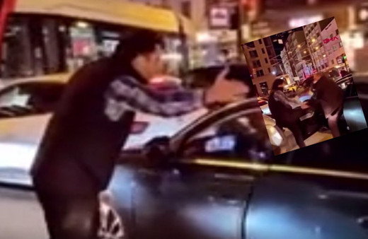 Fatih'te iki sürücünün ışık ihlali kavgası kameraya yansıdı