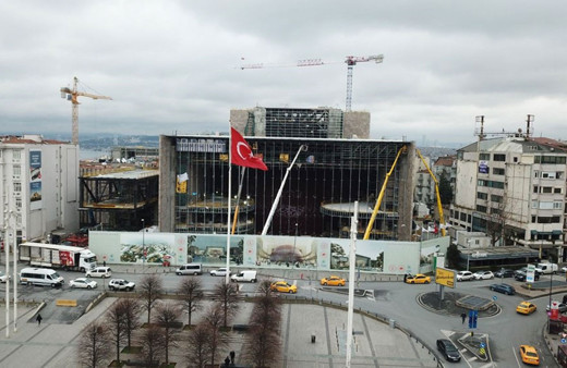 Taksim'deki yeni AKM binasının yüzde 80'i tamam! Son durum havadan görüntülendi