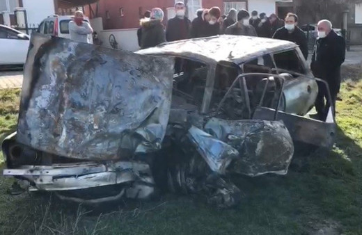 Tekirdağ'da araçtan herkes çıkarıldı ama o çıkarılamadı! Yanarak can verdi