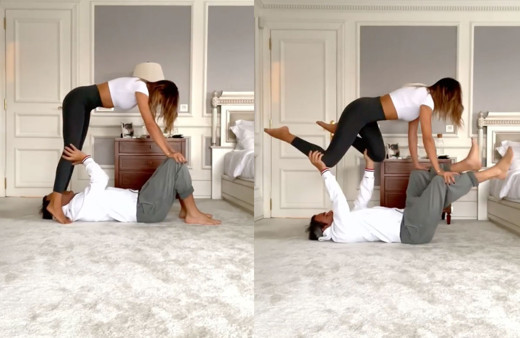 Zeynep Tokuş ve eşinin yoga videosu sosyal medyayı salladı