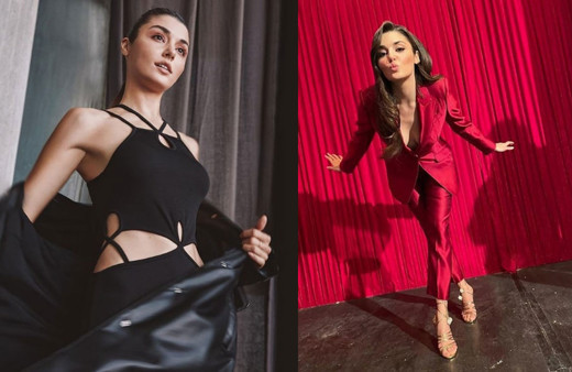 'Güneşle bağı olan el kaldırsın' diyen Hande Erçel mini etekli haliyle büyüledi