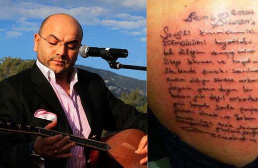 Vasiyetini kızı vücuduna dövme yaptırdı Kıvırcık Ali bakın neler yazmış