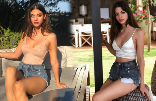 Gömleğin düğmelerini açıp süper minisiyle poz verdi! Defne Samyeli'nin kızı Derin Talu olay oldu