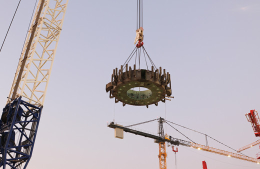Mersin'de yapımı süren Akkuyu Nükleer Güç Santrali'nde ikinci ünitenin konsol kirişinin kurulumu tamamlandı