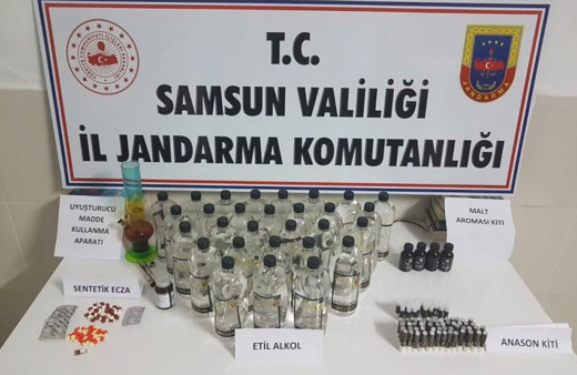 Samsun'da kaçak içki operasyonu