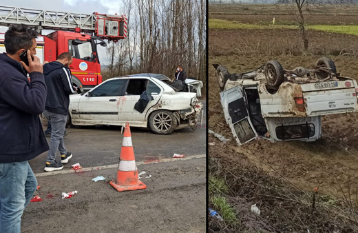 Sakarya'da yol ayrımında feci kaza! Yaralılar var