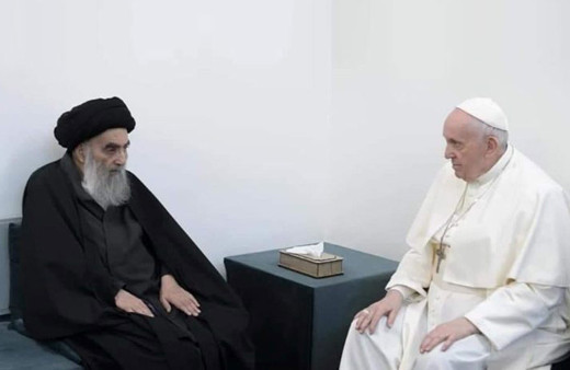 Papa, Şii lider Ali es-Sistani ile bir araya geldi Kuran-ı Kerim dinledi