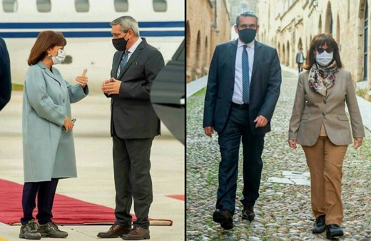 Rodos'u ziyaret eden Yunanistan Cumhurbaşkanı'na ayakkabı tepkisi