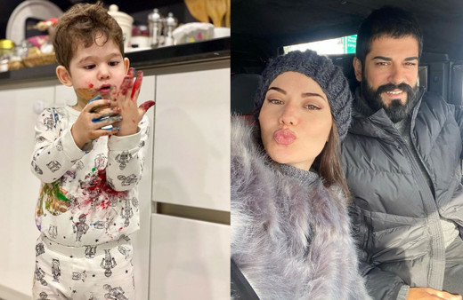 Fahriye Evcen oğlu Karan ile beraber paylaştı beğeniler yağmur gibi yağdı