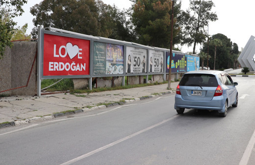 KKTC'deki reklam panolarına 'Love Erdoğan' afişleri asıldı