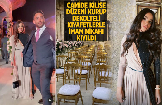 Fenomen Ezgi Fındık dekolteli kıyafetlerle camide imam nikahına katıldı! Kilise gibi...