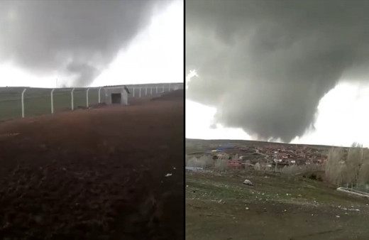 Yozgat Sorgun'da çıkan dev hortum görenleri korkuttu