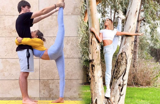 Yoga pozları olay olan Zeynep Tokuş oğluyla spor yaptığı anları da paylaştı