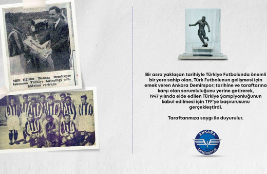 Ankara Demirspor'dan TFF'ye şampiyonluk başvurusu