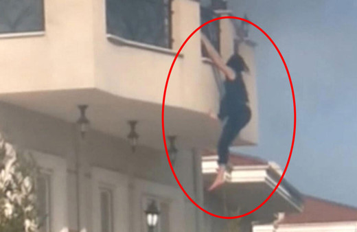 Büyükçekmece'de villada dehşet anları! Alevlerden kaçmak için balkondan sarktı