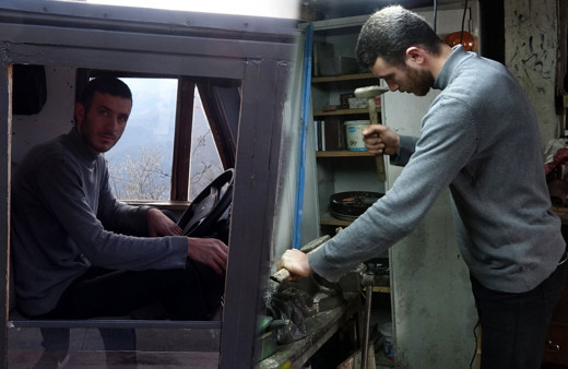 10 bin lira harcayıp hurdalardan 12 günde yaptı! Trabzon'da görenler şaştı kaldı