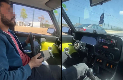 Antalya'da sorumsuz sürücü direksiyonu yerinden çıkartıp yola devam etti