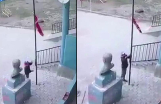 Ağrı'da çoban çocuğun bayrak hassasiyeti izleyenleri duygulandırdı