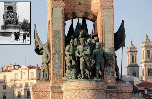 Fotoğraf çekenler fark etmiyor! Yıllar sonra Taksim Anıtı'ndaki o ayrıntı fark edildi