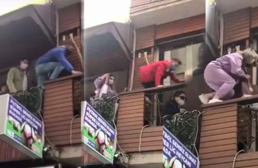 Tam kapanmanın ilk günü kafede buluştular! Polisi görünce balkondan böyle kaçtılar