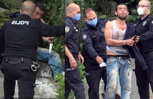 Antalya'da bıçakla kendine zarar vermeye başladı! Ekipler alarma geçti