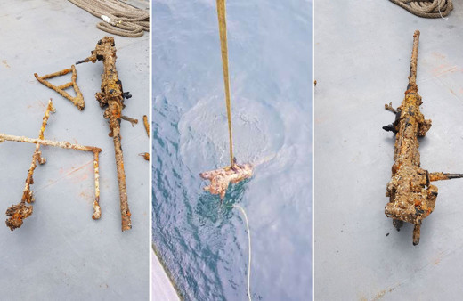 TCG Alemdar'ın Şile'deki dalış eğitimlerinde Alman denizaltısına ait top bulundu