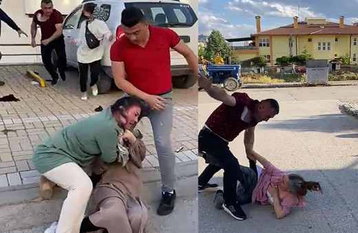 Çankırı'da boşanan çiftin yakınları arasında mal bölüşme kavgası çıktı! Yerlerde sürüklediler