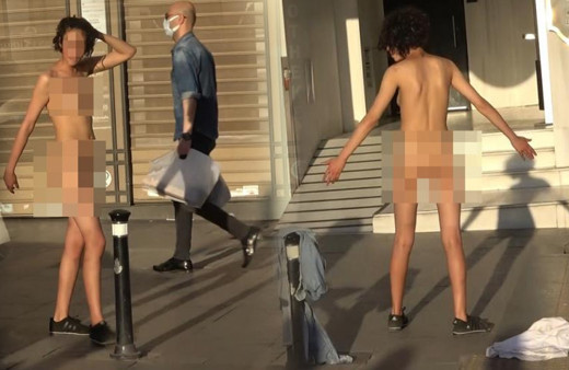 Çırılçıplak soyunan kadını gören şaşkına döndü! İstanbul Taksim'de koştu