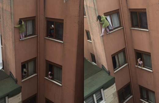 İstanbul’da dehşet anları: Genç kız kendini balkondan aşağıya attı