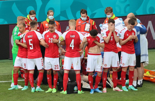 Christian Eriksen bir anda yere yığıldı, eşinin görüntüsü yürek burktu