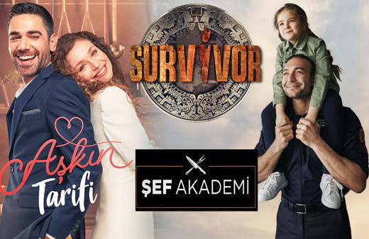Aşkın Tarifi Kahraman Babam Şef Akademi Survivor reytingde hüsrana uğradı! Zirve bakın kimin