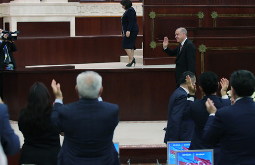 Azerbaycan Milli Meclisinden Cumhurbaşkanı Erdoğan'a coşkulu karşılama