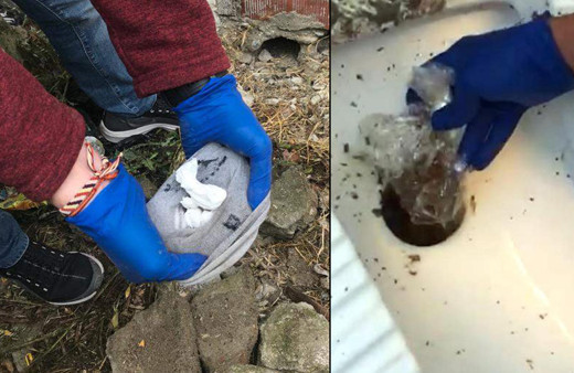 Tekirdağ'da tuvalet deliğine saklaması fayda etmedi! 46 tane bulundu