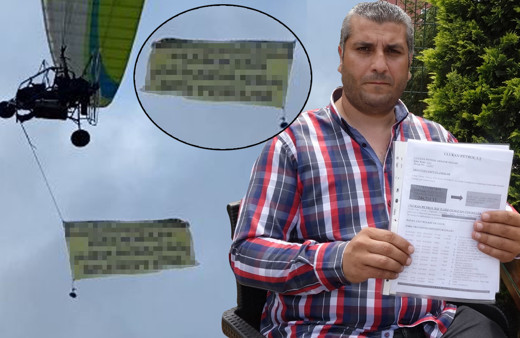 Trabzon'da gökyüzünde gören şaştı kaldı! Karadenizli afişe bakın ne yazdı