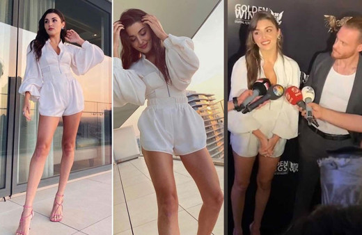 Hande Erçel ödül adı takipçiler bombaladı: Bacakların fotoşop, ödülü hak etmedin!