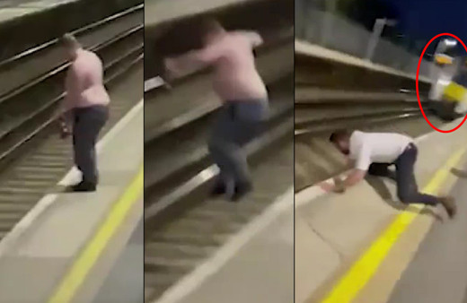 Metroda dehşet anları! Bir anda rayları atladı kimse bakamadı