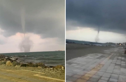 Hatay İskenderun Körfezi'nde hortum paniği