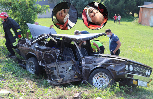 Kocaeli'de araç karşı şeride uçtu! Can pazarı yaşandı