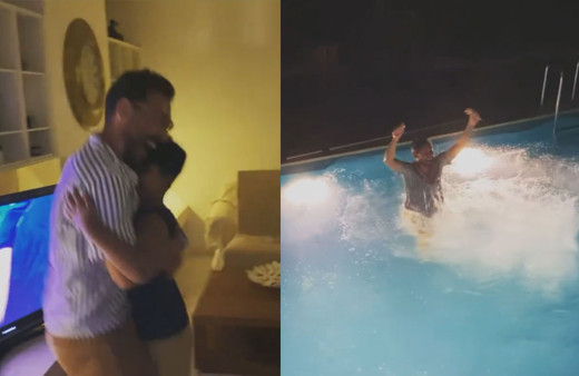 İtalya kupa aldı MasterChef Danilo Zanna balkondan havuza atladı