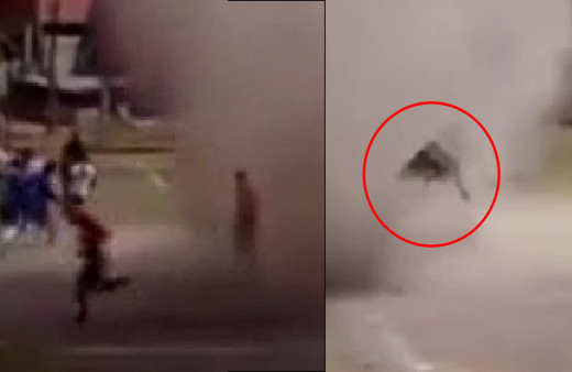 Korkunç anlar! Maç öncesi bir anda şeytan hortumu oluştu