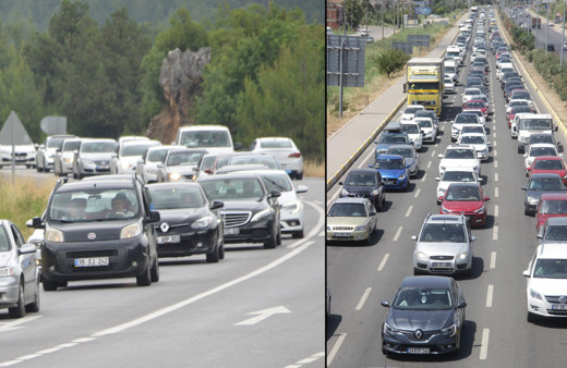 Bayram dönüşü çilesi başladı! Kilometrelerce kuyruk oluştu Antalya Muğla Çanakkale Samsun'da trafik kilitlendi