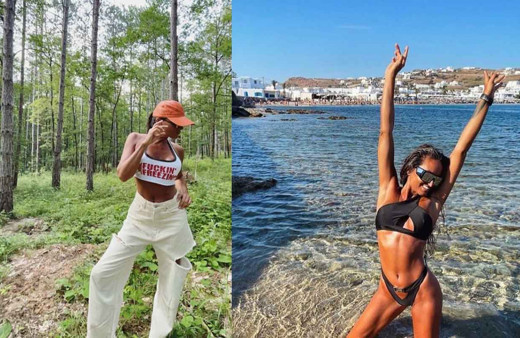 Eda Taşpınar'dan Mikanos'u sallayan oryantal şov