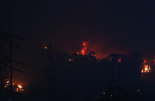 Muğla'nın Milas ilçesindeki orman yangını Kemerköy Termik Santrali'nin tel örgülerine kadar yaklaştı