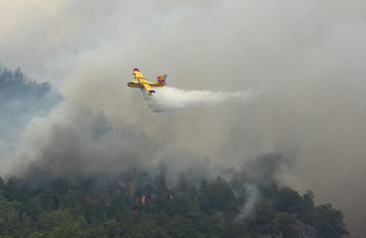 Muğla Köyceğiz'de dumanlar gökyüzünü kapladı! İspanyol uçakları yangınla mücadele ediyor