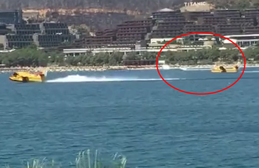 Muğla yanarken onlar keyif çattı! Faciadan dönüldü: Yangın söndürme uçağı zor anlar yaşadı