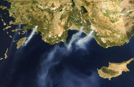 NASA yayınladı Köyceğiz'deki orman yangının uzaydan görüntüsü