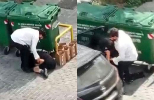 İstanbul'un göbeğinde sokak ortasında kadına şiddet kamerada!